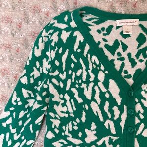 Unique green/blue oversized cardigan.